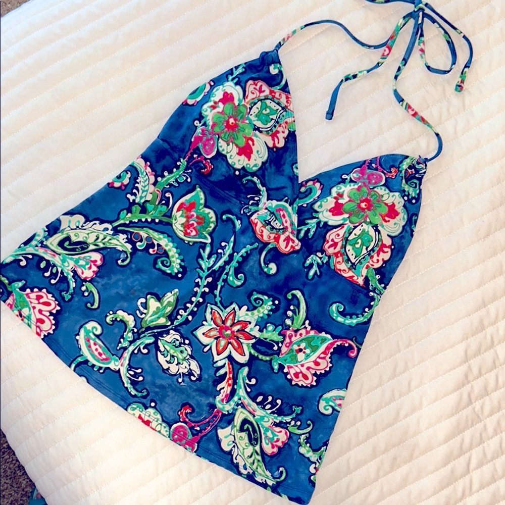Ralph Lauren Floral Blue Tankini Top size 12